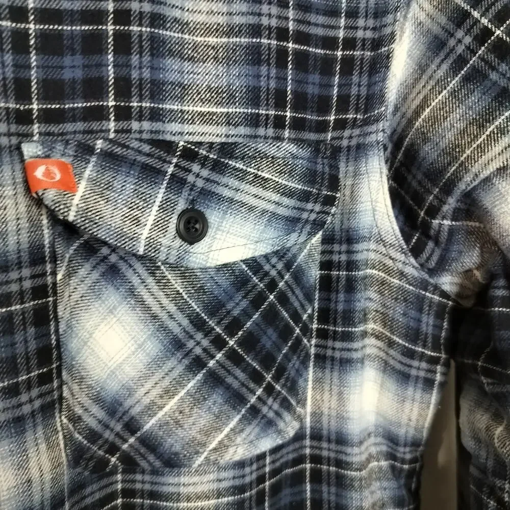 M978)American Outdoorsman $70 Flannel Shirt Jacket Sherpa Fleece Lining Collar S